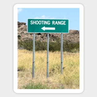 Turn Left to Shooting Range Sticker